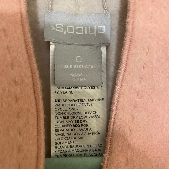 Chico’s Light Pink Wool Blend Cardigan Jacket - Picture 4 of 6